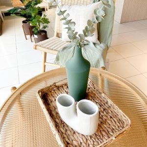 Florero Cerámica Verde Alto