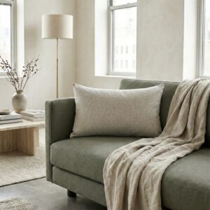 Almohadón Tela Tapicería Premium Gris Rectangular