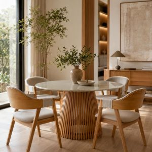 MESA MIAMI  TAPA VIDRIO  120 CM