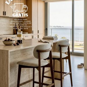 BANQUETA AXIS CARVALHO Y BEIGE CLARO T424C