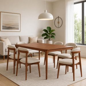 Silla AXIS   Roble Carvalho.Tela tostado
