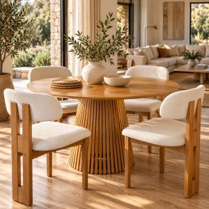 Mesa  Miami Redonda 120cm  tono MIEL